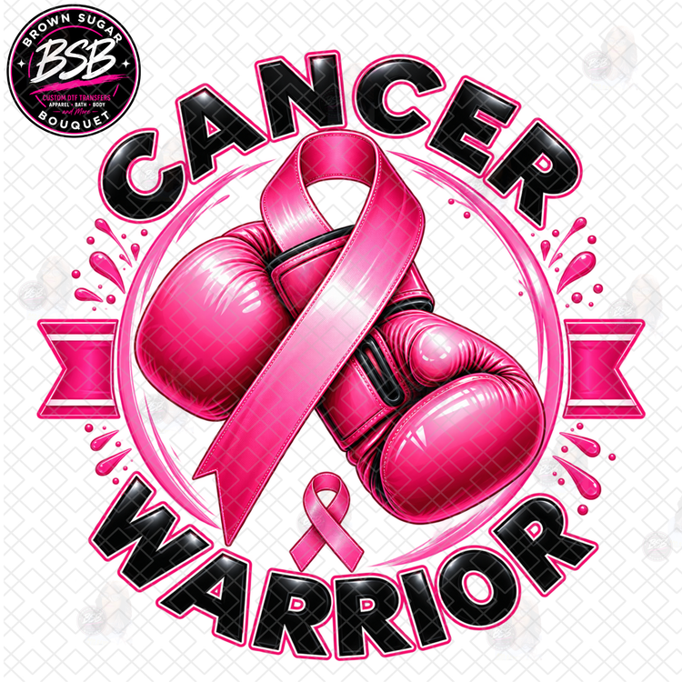 Boxing Gloves Breast Cancer Warrior DTF