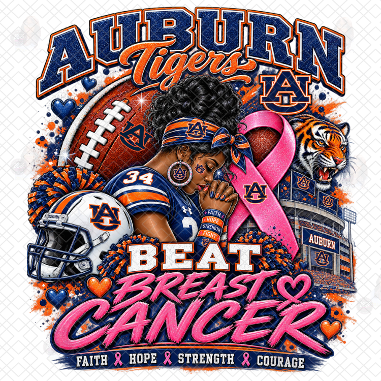 Auburn Tigers Football Beat Breast Cancer DTF