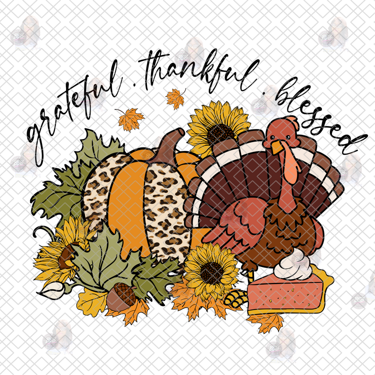 Grateful, Thankful, Blessed DTF
