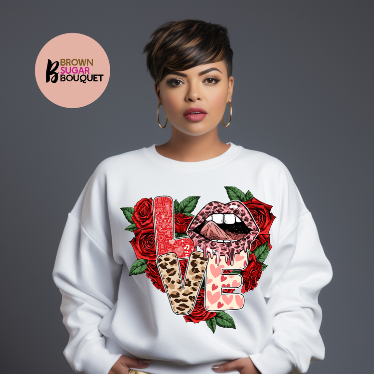 ๐ Love Cheeta Print and Roses Valentine's DTF Design ๐