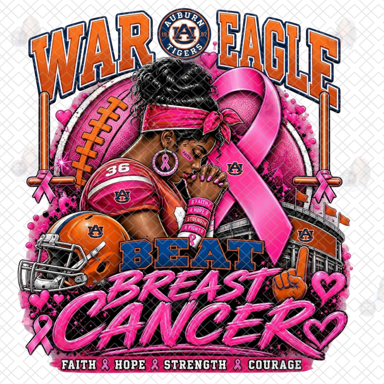 War Eagle Beat Breast Cancer DTF
