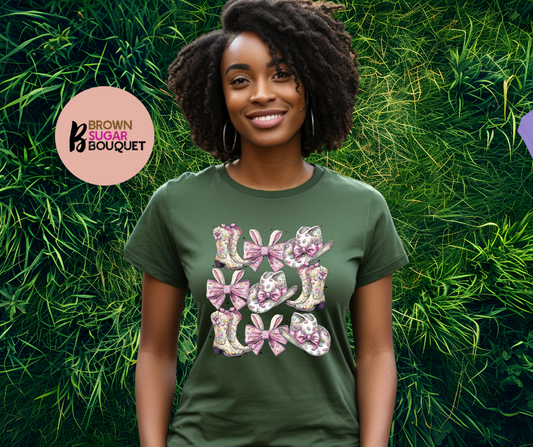 Boots, Bows, & Bunny Ears Print DTF Design