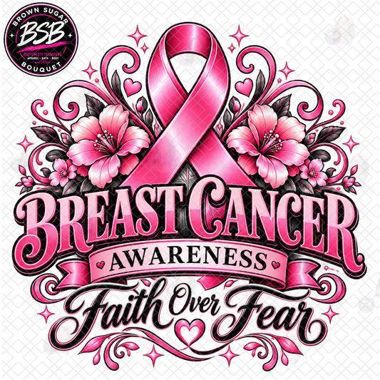 Breast Cancer Awareness Ribbon DTF