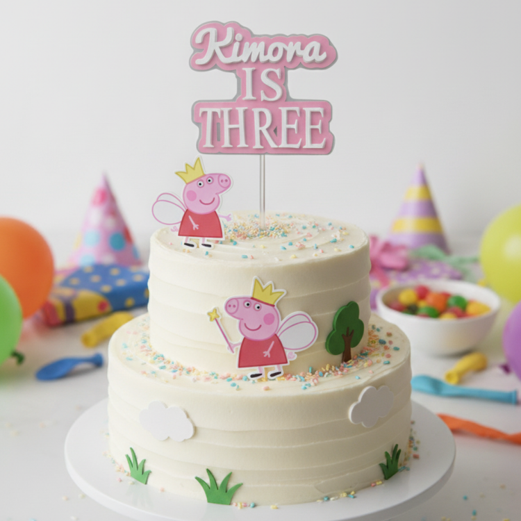 Name & Age Custom Character Cake Topper