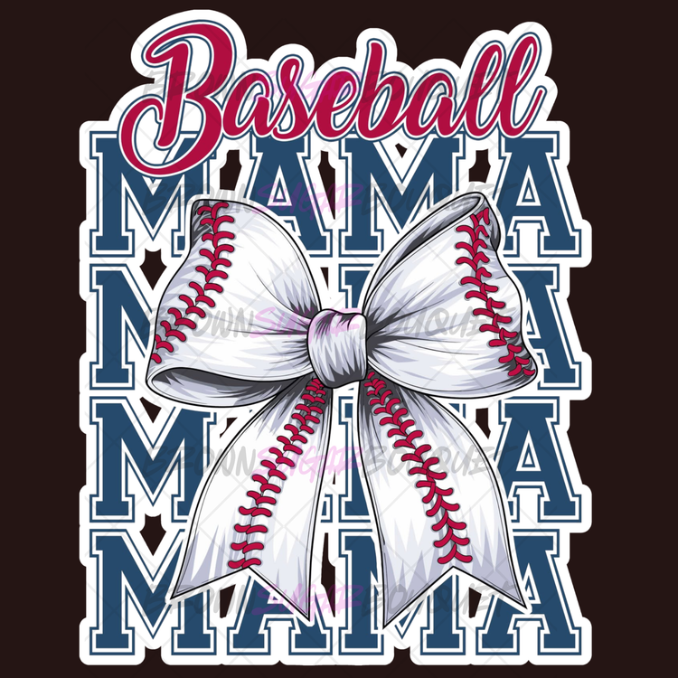 Baseball MAMA Bow DTF