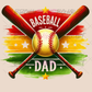 Baseball Dad Red, Yellow & Green DTF