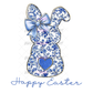 Coquette Bunny Silhouette Happy Easter DTF