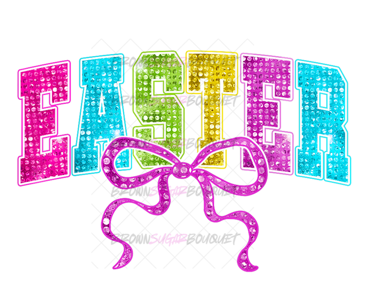 Faux Sequence EASTER banner DTF