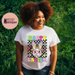Retro Happy Easter Checkerboard Bubble Gum Bunny DTF