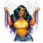 Mardi Gras Queen - (Yellow) Mardi Gras Iron-On/DTF