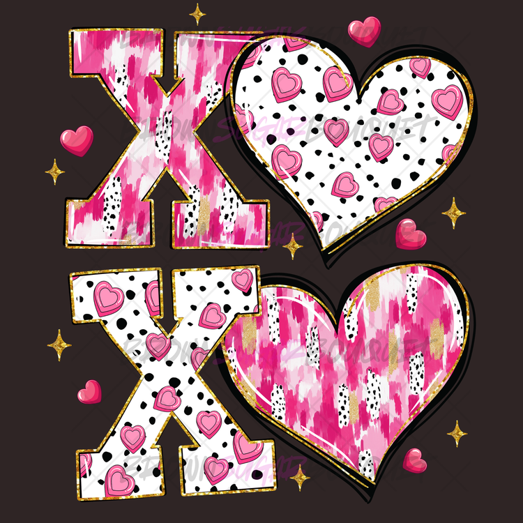 💗XOXO Heart Pink Valentine's DTF Design 💗