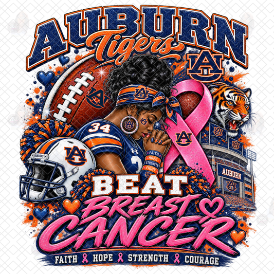 Auburn Tigers Football Beat Breast Cancer DTF