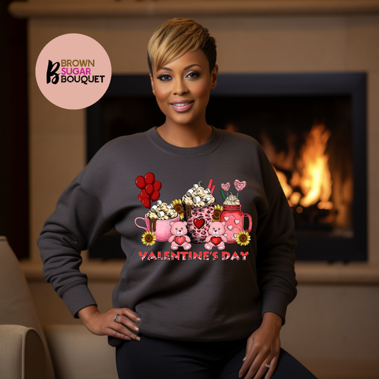 💗Coffee and Marshmallow Teddy Bear Valentine Valentine's DTF Design 💗