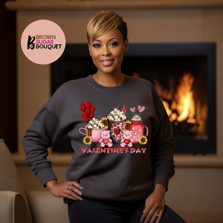 💗Coffee and Marshmallow Teddy Bear Valentine Valentine's DTF Design 💗