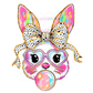 Bubble Gum Bunny Easter Design 1 DTF