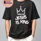 Jesus Is King Christian/Casual Sunday Iron-On DTF -Easy No Weeding