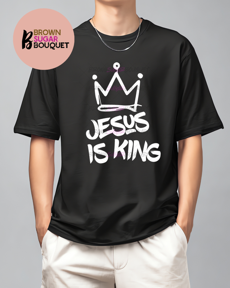 Jesus Is King Christian/Casual Sunday Iron-On DTF -Easy No Weeding