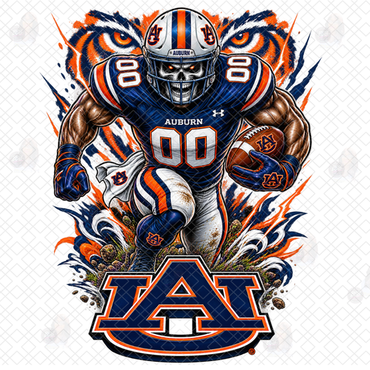 Skeleton Face Auburn Football DTF