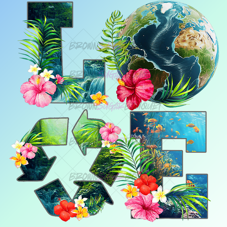 Love Recycle Earth Day DTF