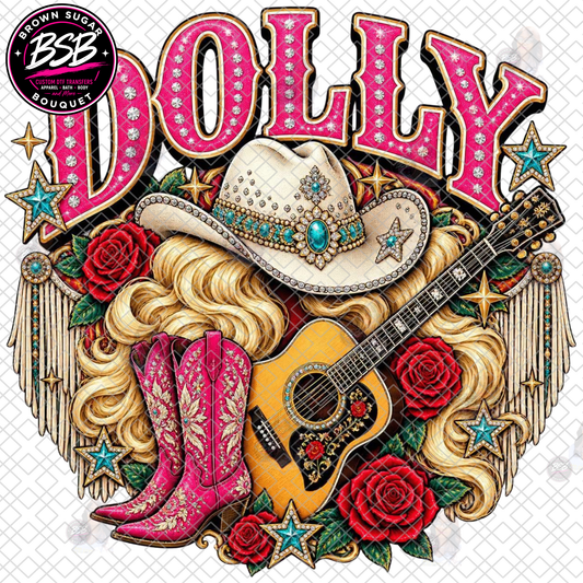 Cowboy Hat and Boots Dolly Parton DTF