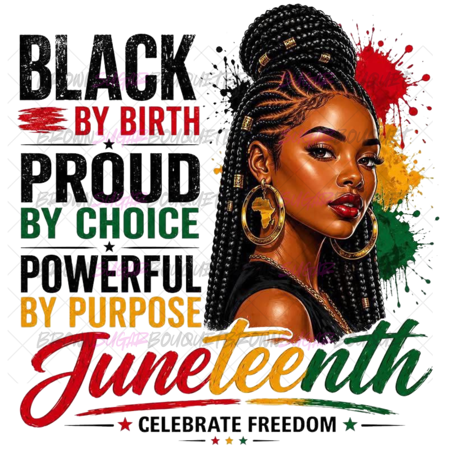 Black By Birth-Proud by Choice-Powerful By Purpose Juneteenth/BHM DTF