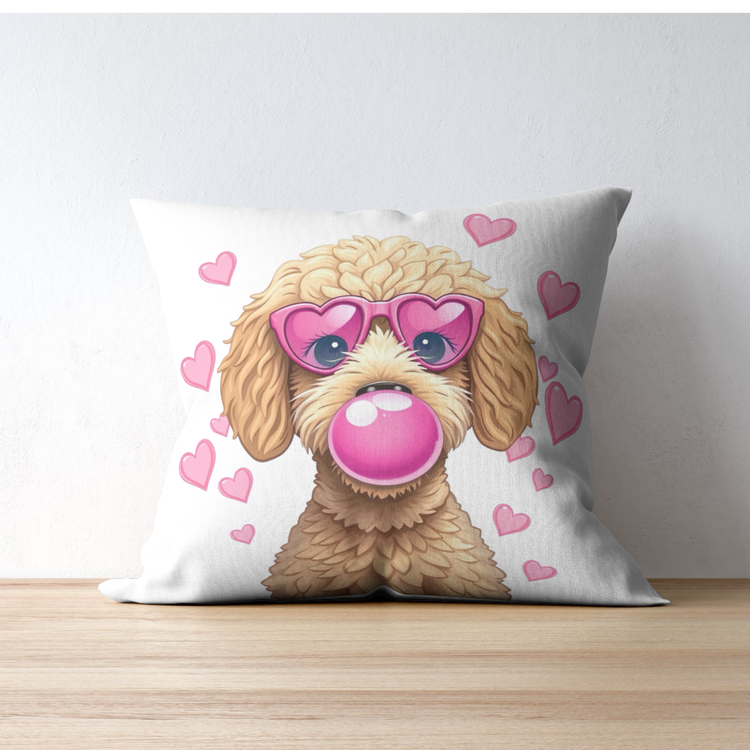 💗 Bubble Gum Heart Poodle Valentine's DTF Design 💗