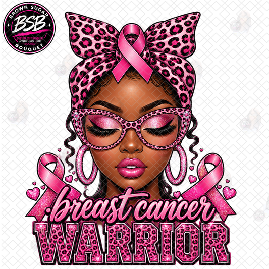 Leopard Print Breast Cancer Warrior DTF