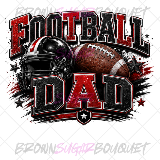 Football DAD -RED&BLACK DTF