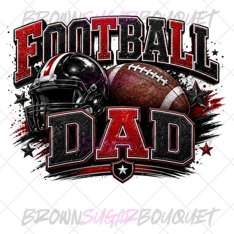 Football DAD -RED&BLACK DTF