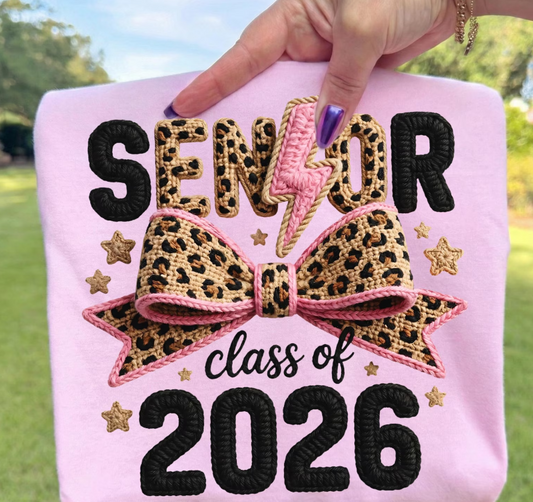 Senior Class of 2026 Leopard Bow Sweatshirt