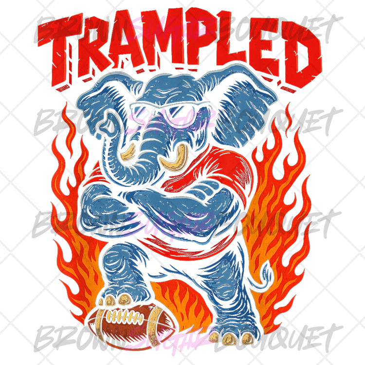 Trampled Half Tone Alabama Football Flags DTF